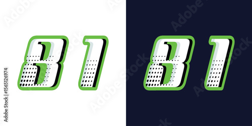 Racing number 81 vector effect design