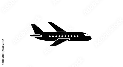 commercial airliner in the sky on a white background