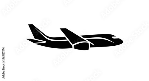 plane on a white background, ideal for travel and transport icons