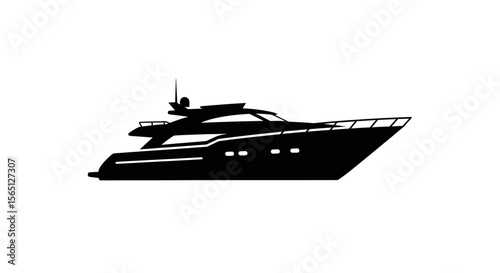 Isolated white luxury motorboat, a fast transport vessel for leisure sea travel