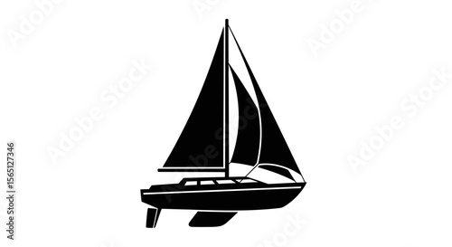White sailboat on the water, a classic yachting vessel for summer travel and sport