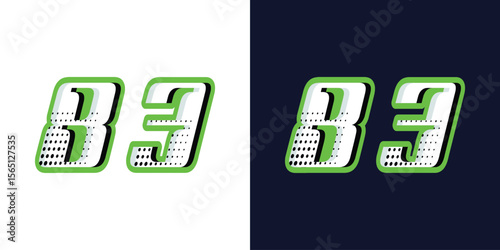 Racing number 83 vector effect design