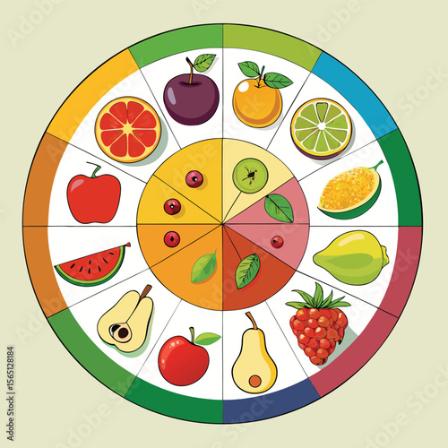 Colorful Fruit Chart Illustration for Kids Education A Vibrant Visual Guide to Fruits for Children s Learning and Development