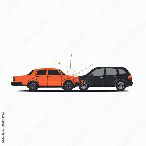 black car vector collision with yellow car