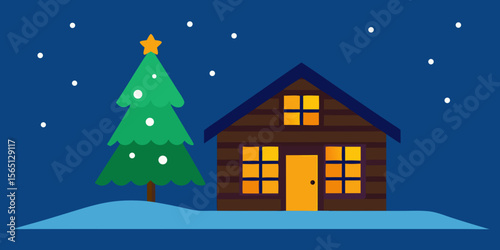 christmas tree and house