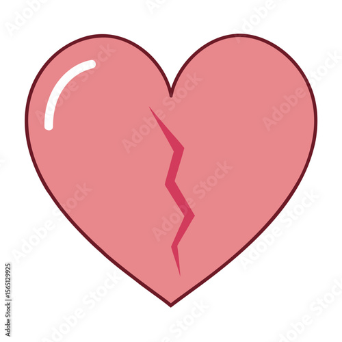 A vibrant pink heart graphic perfect for expressing love romance or celebratory occasions rendered in a clean vector design