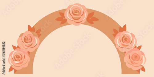 Floral Arch Peach Roses & terracotta design element