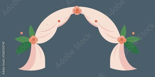 Pink fashion vector illustration of a beautiful bride or woman in a wedding dress, perfect for a vintage celebration invitation card design