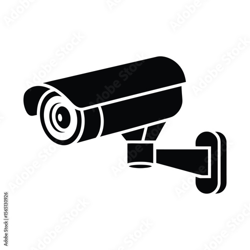 Black and white cctv surveillance camera vector illustration for security and protection