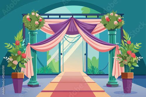 Step right up to a fun summer festival under a big top circus tent with balloons on a rainbow, perfect for a vintage fair event celebration design