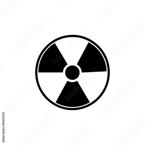 Radiation sign silhouette icon vector flat design.