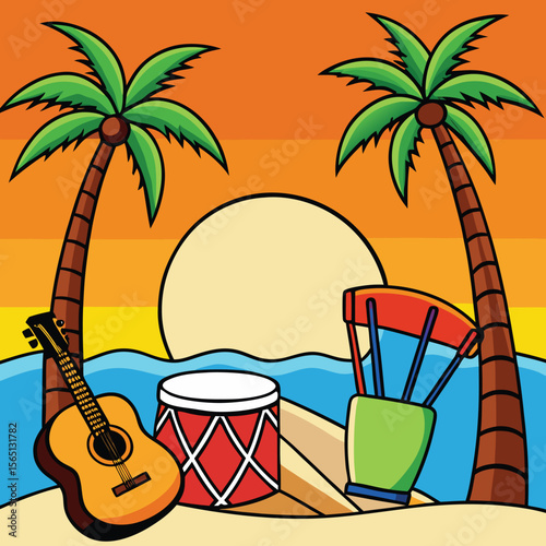 Tropical Beach Musical Sunset Serenade Vibe	
