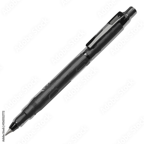 Black ballpoint pen on a white background  