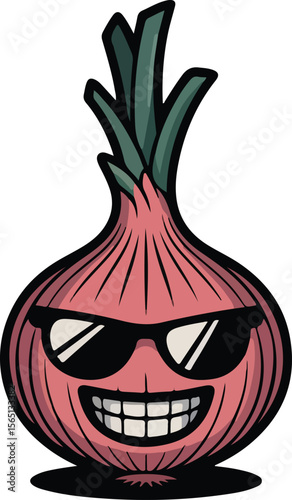 Cool Onion transparent isolated vecter