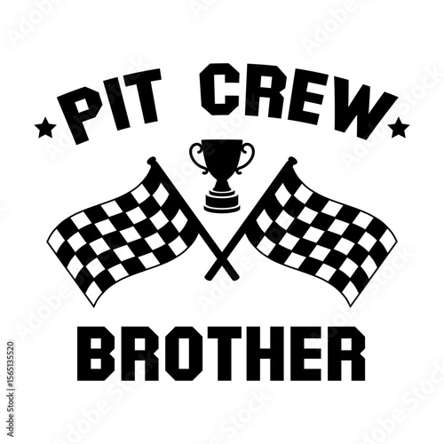Pit Crew Brother Racing Flags Trophy Design