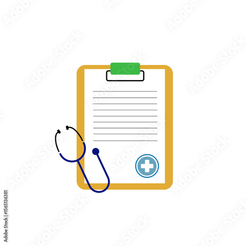clipboard with stethoscope record health examination concept