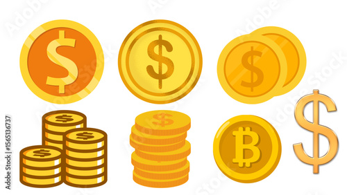 gold coins with dollar sign