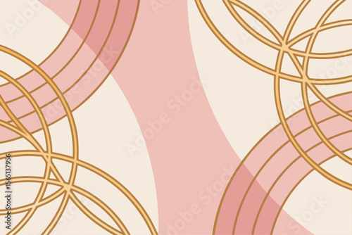 Luxurious Vector Design Featuring Golden Linear Elements on Pink Tones