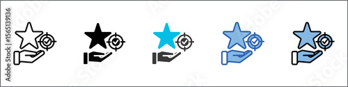 Goal Achievement Icon Pack Multistyle Illustration
