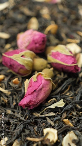 Natural Herbal Tea Blend. Black Tea with Ginseng and Rose.