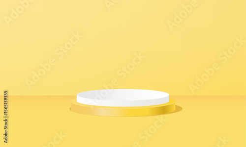 Yellow podium for advertising, product presentation