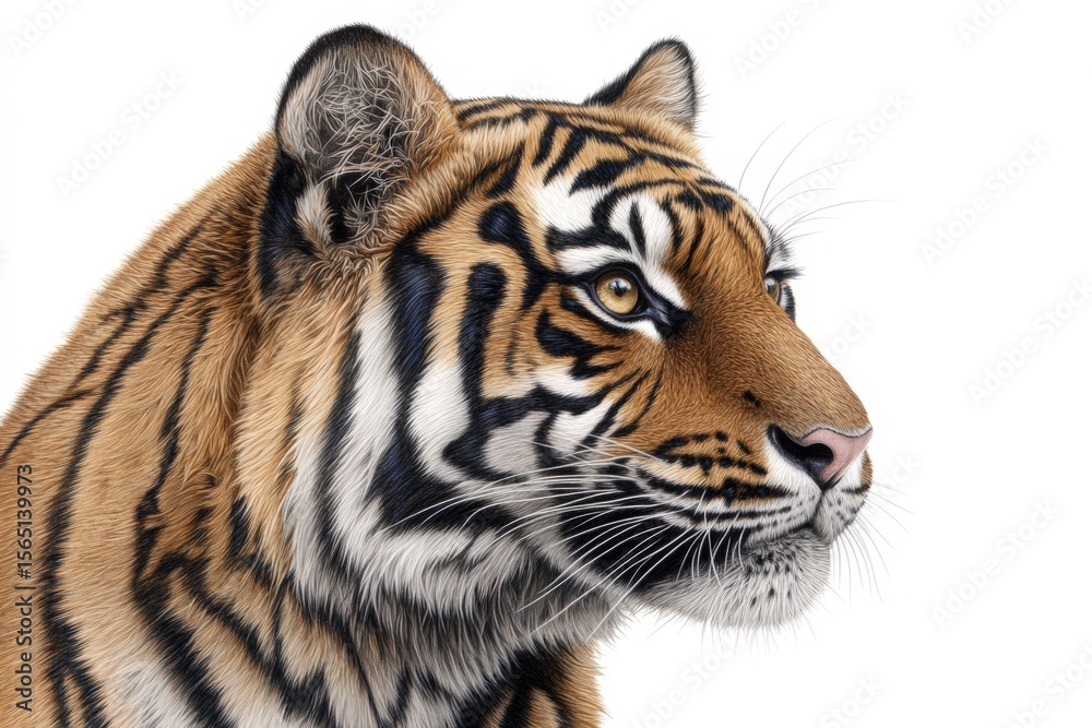 Fototapeta premium Majestic Tiger Portrait Showcasing Striking Features and Details
