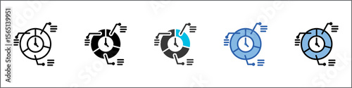 Time Allocation Icon Pack Multistyle Illustration
