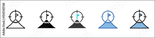 Goal Orientation Icon Pack Multistyle Illustration
