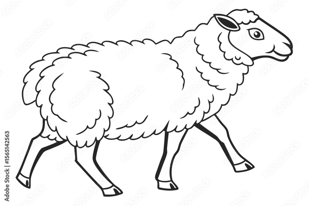 Obraz premium coloring page line art the sheep black vector