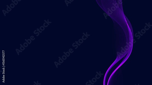 Abstract purple wave gracefully curves against a dark blue background.