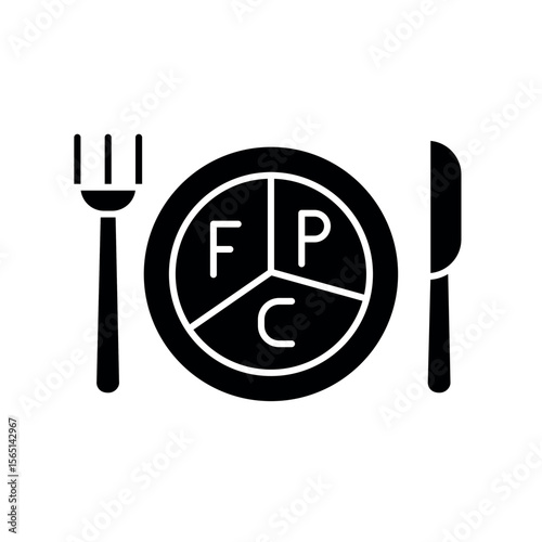 Diet black flat icon for digital and print projects.