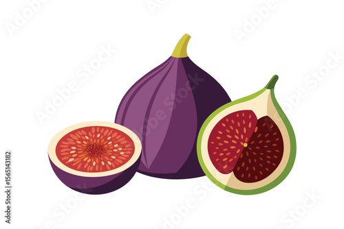 Fresh fig fruit isolated on white background