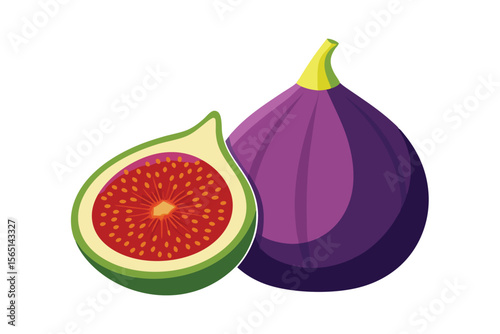 Fresh fig fruit isolated on white background