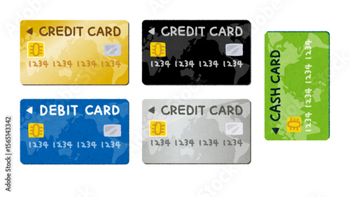 set of credit cards