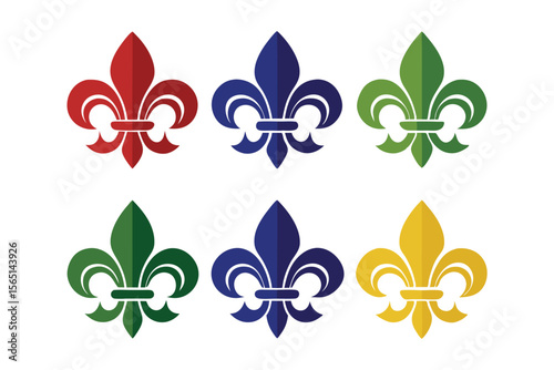 Set of luxury fleur de lis design isolated on white background