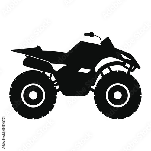 Powerful ATV Quad Bike Silhouette Off-Road Adventure Icon