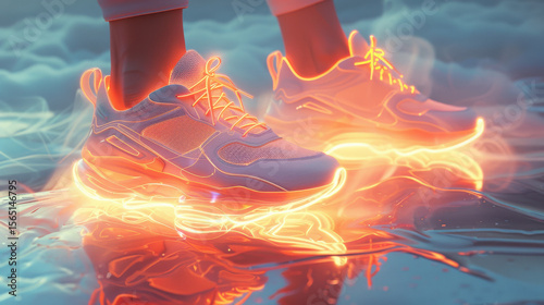High-quality photo of trendy sneakers, detailed texture and design visible, clean white background, perfect for fashion or product showcase...