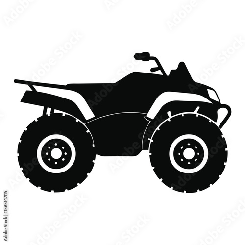 Powerful ATV Quad Bike Illustration Off-Road Adventure Vehicle Graphic