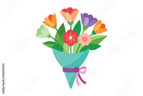 Flower bouquet vector illustration on white background