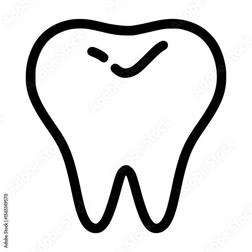 Hand-Drawn Tooth Doodle Vector – Dental Health Icon in Black and White Sketch Style