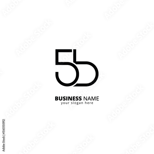 Bold 5B Monogram Logo, Modern Typography Design.
