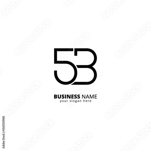 Bold 5B Monogram Logo, Modern Typography Design.