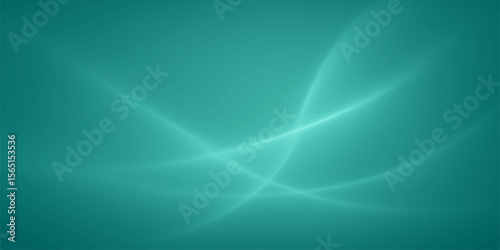 Abstract blue background with flowing light waves and smooth green gradient lines