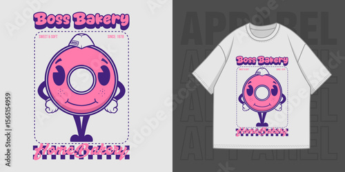 HAND DRAWING BOSS BAKERY ILLUSTRATION T-SHIRT APPAREL PRINTING DESIGN