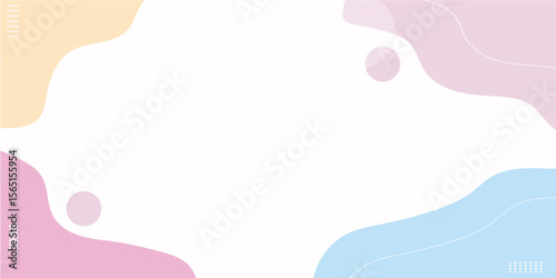 A colorful background with a white border. The background is made up of circles and lines. The background is a mix of pink, blue, and yellow