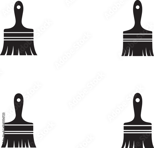 Four black paintbrush icons arranged in a grid on a white background
