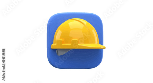yellow hard hat isolated
