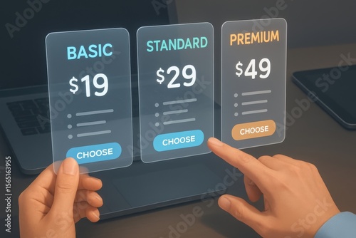 Pricing plans selection digital interface choosing