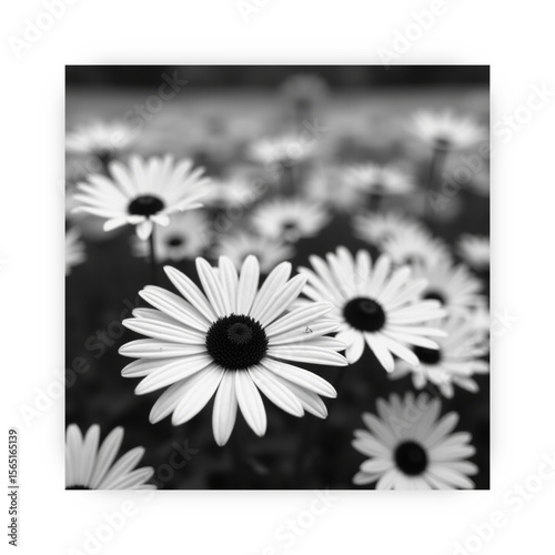 Ai genarate flower black and white