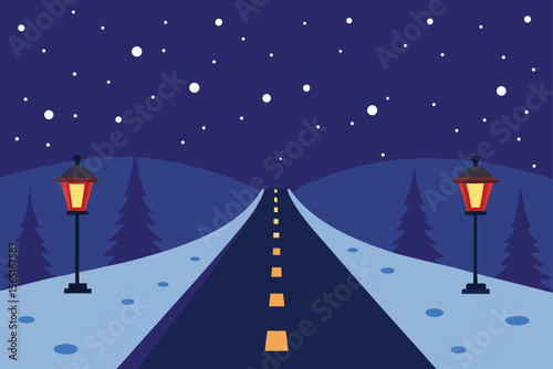 winter landscape with road